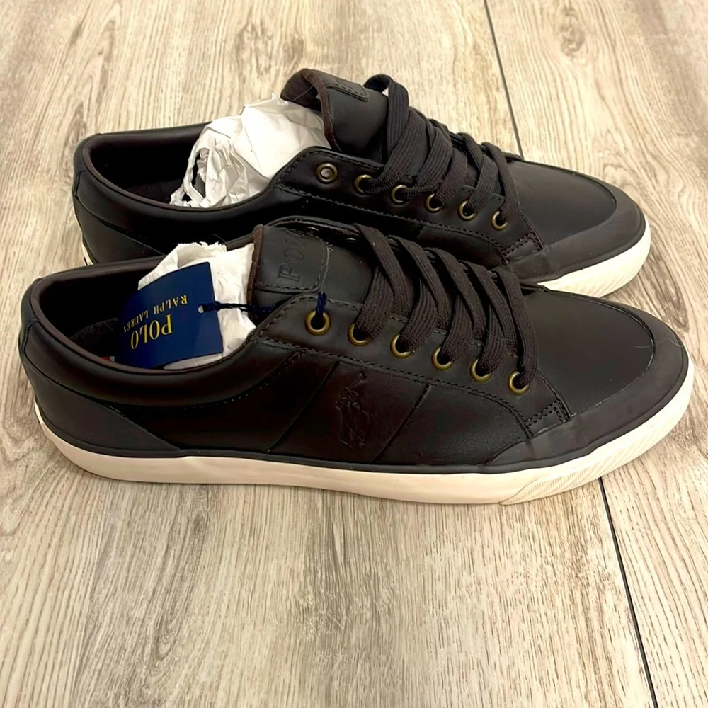 Polo Ralph Lauren Men’s size 10 Dark Brown shoes NWT - Picture 1 of 7